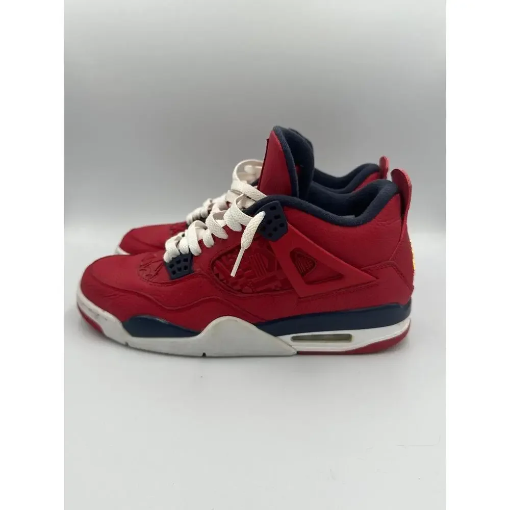 Air Jordan 4 Retro FIBA (2019) Size 10.5 Men’s CI1184-617 Red‎ Navy No Box Clean